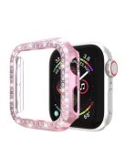 Dual-row Rhinestone Decor Smart Watch PC Case for Apple Watch Series 4 44mm - Rose