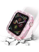 Dual-row Rhinestone Decor Smart Watch PC Case for Apple Watch Series 4 44mm - Rose