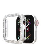 Dual-row Rhinestone Decor Smart Watch PC Case for Apple Watch Series 4 44mm - Silver