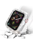 Dual-row Rhinestone Decor Smart Watch PC Case for Apple Watch Series 4 44mm - Silver