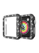 Dual-row Rhinestone Decor Smart Watch PC Cover for Apple Watch Series 3/2/1 42mm - Black