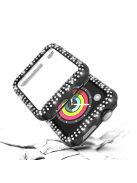 Dual-row Rhinestone Decor Smart Watch PC Cover for Apple Watch Series 3/2/1 42mm - Black