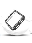 Dual-row Rhinestone Decor Smart Watch PC Cover for Apple Watch Series 3/2/1 42mm - Black