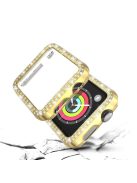 Dual-row Rhinestone Decor Smart Watch PC Cover for Apple Watch Series 3/2/1 42mm - Gold