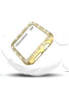 Dual-row Rhinestone Decor Smart Watch PC Cover for Apple Watch Series 3/2/1 42mm - Gold