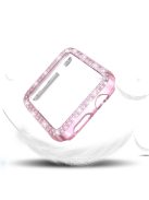 Dual-row Rhinestone Decor Smart Watch PC Cover for Apple Watch Series 3/2/1 42mm - Rose