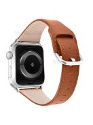 Durable Stylish Genuine Leather Watch Band Quick Release Strap Replacement for Apple Watch Series 10 46mm / Ultra 2 Ultra 49mm / 9 8 7 45mm / SE (2023) SE (2022) SE 6 5 4 44mm / 3 2 1 42mm - Brown