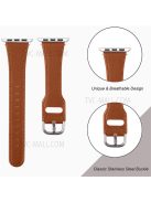 Durable Stylish Genuine Leather Watch Band Quick Release Strap Replacement for Apple Watch Series 10 46mm / Ultra 2 Ultra 49mm / 9 8 7 45mm / SE (2023) SE (2022) SE 6 5 4 44mm / 3 2 1 42mm - Brown