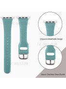 Durable Stylish Genuine Leather Watch Band Quick Release Strap Replacement for Apple Watch Series 10 46mm / Ultra 2 Ultra 49mm / 9 8 7 45mm / SE (2023) SE (2022) SE 6 5 4 44mm / 3 2 1 42mm - Haze Blue