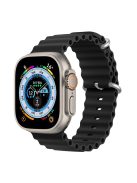 DUX DUCIS Band for Apple Watch Series 10 42mm / 9 8 7 41mm / SE (2023) SE (2022) SE 6 5 4 40mm / 3 2 1 38mm Wave Design Rubber Watch Strap - Black