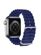 DUX DUCIS Band for Apple Watch Series 10 42mm / 9 8 7 41mm / SE (2023) SE (2022) SE 6 5 4 40mm / 3 2 1 38mm Wave Design Rubber Watch Strap - Blue