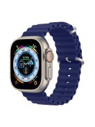 DUX DUCIS Band for Apple Watch Series 10 42mm / 9 8 7 41mm / SE (2023) SE (2022) SE 6 5 4 40mm / 3 2 1 38mm Wave Design Rubber Watch Strap - Blue