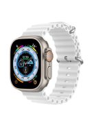 DUX DUCIS Band for Apple Watch Series 10 42mm / 9 8 7 41mm / SE (2023) SE (2022) SE 6 5 4 40mm / 3 2 1 38mm Wave Design Rubber Watch Strap - White