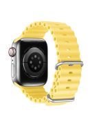 DUX DUCIS Band for Apple Watch Series 10 42mm / 9 8 7 41mm / SE (2023) SE (2022) SE 6 5 4 40mm / 3 2 1 38mm Wave Design Rubber Watch Strap - Yellow