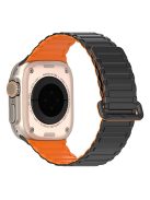 DUX DUCIS For Apple Watch 10 46mm / Ultra 2 / Ultra 49mm / 9 8 7 45mm / SE (2023) SE (2022) SE 6 5 4 44mm / 3 2 1 42mm Magnetic Silicone Band - Black+Orange