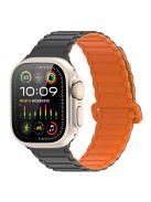 DUX DUCIS For Apple Watch 10 46mm / Ultra 2 / Ultra 49mm / 9 8 7 45mm / SE (2023) SE (2022) SE 6 5 4 44mm / 3 2 1 42mm Magnetic Silicone Band - Black+Orange