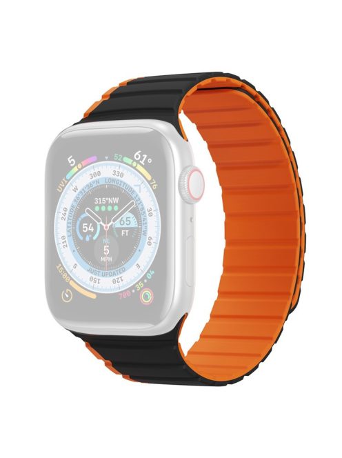 DUX DUCIS LD Series for Apple Watch Series 10 42mm / 9 8 7 41mm / SE (2023) SE (2022) SE 6 5 4 40mm / 3 2 1 38mm Silicone Strap - Black+Orange