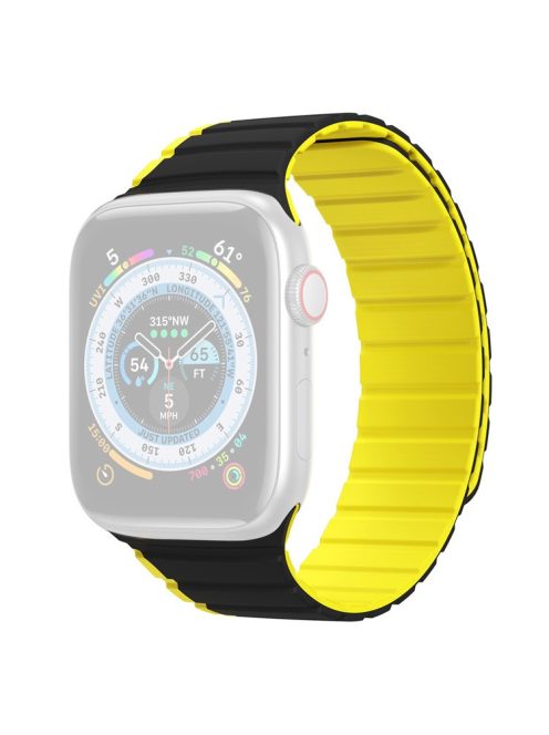 DUX DUCIS LD Series for Apple Watch Series 10 42mm / 9 8 7 41mm / SE (2023) SE (2022) SE 6 5 4 40mm / 3 2 1 38mm Silicone Strap - Black+Yellow