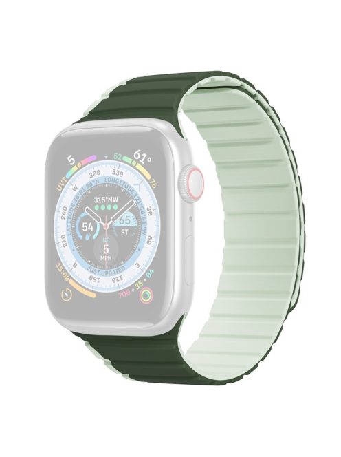 DUX DUCIS LD Series for Apple Watch Series 10 42mm / 9 8 7 41mm / SE (2023) SE (2022) SE 6 5 4 40mm / 3 2 1 38mm Silicone Strap - Dark Green+Light Green