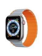 DUX DUCIS LD Series for Apple Watch Series 10 42mm / 9 8 7 41mm / SE (2023) SE (2022) SE 6 5 4 40mm / 3 2 1 38mm Silicone Strap - Grey+Orange