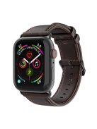 DUX DUCIS Watch Strap for Apple Watch Series 10 46mm / Ultra 2 / Ultra 49mm / 9 8 7 45mm / SE (2023) SE (2022) SE 6 5 4 44mm / 3 2 1 42mm Genuine Leather Band - Coffee