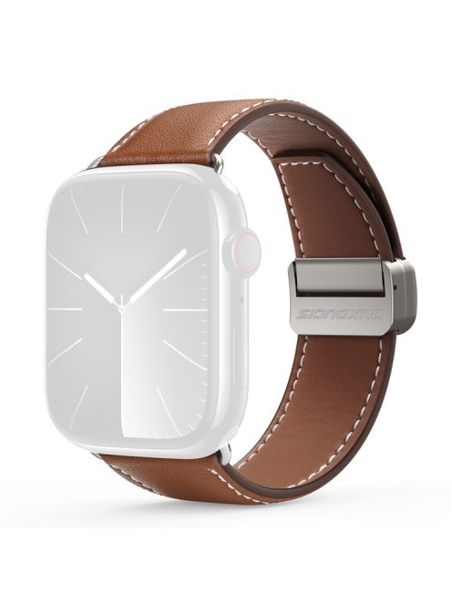 DUX DUCIS YA Series For Apple Watch Series 10 46mm / Ultra 2 Ultra 49mm /  Series 9 8 7 45mm / 6 5 4 SE (2023) SE (2022) SE 44mm / 3 2 1 42mm Genuine Cow Leather Strap - Brown