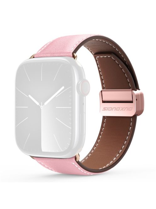 DUX DUCIS YA Series For Apple Watch Series 10 46mm / Ultra 2 Ultra 49mm /  Series 9 8 7 45mm / 6 5 4 SE (2023) SE (2022) SE 44mm / 3 2 1 42mm Genuine Cow Leather Strap - Pink