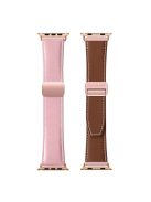 DUX DUCIS YA Series For Apple Watch Series 10 46mm / Ultra 2 Ultra 49mm /  Series 9 8 7 45mm / 6 5 4 SE (2023) SE (2022) SE 44mm / 3 2 1 42mm Genuine Cow Leather Strap - Pink