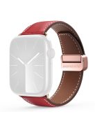 DUX DUCIS YA Series For Apple Watch Series 10 46mm / Ultra 2 Ultra 49mm /  Series 9 8 7 45mm / 6 5 4 SE (2023) SE (2022) SE 44mm / 3 2 1 42mm Genuine Cow Leather Strap - Red