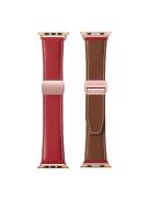 DUX DUCIS YA Series For Apple Watch Series 10 46mm / Ultra 2 Ultra 49mm /  Series 9 8 7 45mm / 6 5 4 SE (2023) SE (2022) SE 44mm / 3 2 1 42mm Genuine Cow Leather Strap - Red