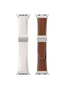 DUX DUCIS YA Series For Apple Watch Series 10 46mm / Ultra 2 Ultra 49mm /  Series 9 8 7 45mm / 6 5 4 SE (2023) SE (2022) SE 44mm / 3 2 1 42mm Genuine Cow Leather Strap - White