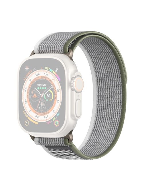 DUX DUCIS YJ Series Watch Band for Apple Watch Series 10 46mm / Ultra 2 Ultra 49mm /  Series 9 8 7 45mm / 6 5 4 SE (2023) SE (2022) SE 44mm / 3 2 1 42mm Sport Loop Nylon Strap - Green+Grey