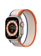 DUX DUCIS YJ Series Watch Band for Apple Watch Series 10 46mm / Ultra 2 Ultra 49mm /  Series 9 8 7 45mm / 6 5 4 SE (2023) SE (2022) SE 44mm / 3 2 1 42mm Sport Loop Nylon Strap - Orange+Beige