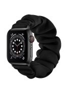 Elastic Hair Band Replacement Watch Strap for Apple Watch Series 10 42mm / 9 8 7 41mm / 6 5 4 SE SE (2022) SE (2023) 40mm / 3 2 1 38mm , Size: S - Black Connector / Blackblack