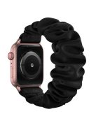 Elastic Hair Band Replacement Watch Strap for Apple Watch Series 10 42mm / 9 8 7 41mm / 6 5 4 SE SE (2022) SE (2023) 40mm / 3 2 1 38mm , Size: S - Rose Gold Connector / Black