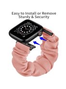 Elastic Hair Band Replacement Watch Strap for Apple Watch Series 10 42mm / 9 8 7 41mm / 6 5 4 SE SE (2022) SE (2023) 40mm / 3 2 1 38mm , Size: S - Silver Connector / Pink