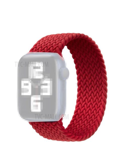 Elastic Nylon Watch Band Replacement Watch Strap 24mm for Apple Watch Series 10 42mm / 9 8 7 41mm / 6 5 4 SE SE (2022) SE (2023) 40mm / 3 2 1 38mm [Size: L] - Red