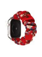 Elastic Scrunchie Hair Band Watch Strap Replacement Wristband for Apple Watch Ultra 49mm / Ultra 2 49mm / Series 9 45mm / SE (2023) 44mm / Series 8 / 7 45mm / Series 6 / 5 / 4 / SE / SE (2022) 44mm / Series 3 / 2 / 1 42mm - Big Red Flower