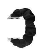 Elastic Scrunchie Hair Band Watch Strap Replacement Wristband for Apple Watch Ultra 49mm / Ultra 2 49mm / Series 9 45mm / SE (2023) 44mm / Series 8 / 7 45mm / Series 6 / 5 / 4 / SE / SE (2022) 44mm / Series 3 / 2 / 1 42mm - Black