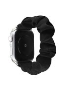 Elastic Scrunchie Hair Band Watch Strap Replacement Wristband for Apple Watch Ultra 49mm / Ultra 2 49mm / Series 9 45mm / SE (2023) 44mm / Series 8 / 7 45mm / Series 6 / 5 / 4 / SE / SE (2022) 44mm / Series 3 / 2 / 1 42mm - Black