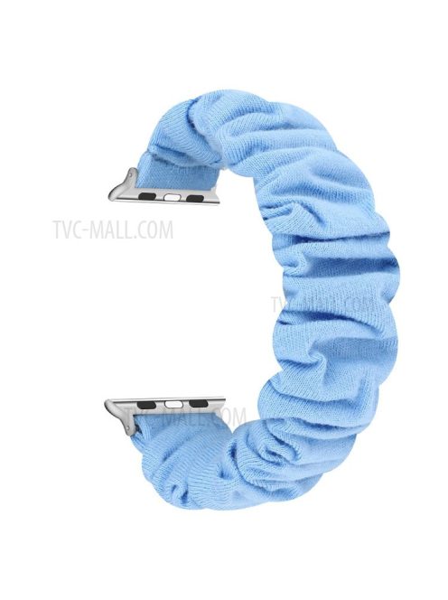 Elastic Scrunchie Hair Band Watch Strap Replacement Wristband for Apple Watch Ultra 49mm / Ultra 2 49mm / Series 9 45mm / SE (2023) 44mm / Series 8 / 7 45mm / Series 6 / 5 / 4 / SE / SE (2022) 44mm / Series 3 / 2 / 1 42mm - Blue