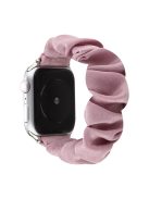 Elastic Scrunchie Hair Band Watch Strap Replacement Wristband for Apple Watch Ultra 49mm / Ultra 2 49mm / Series 9 45mm / SE (2023) 44mm / Series 8 / 7 45mm / Series 6 / 5 / 4 / SE / SE (2022) 44mm / Series 3 / 2 / 1 42mm - Pink