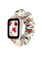 Elastic Scrunchie Hair Band Watch Strap Replacement Wristband for Apple Watch Ultra 49mm / Ultra 2 49mm / Series 9 45mm / SE (2023) 44mm / Series 8 / 7 45mm / Series 6 / 5 / 4 / SE / SE (2022) 44mm / Series 3 / 2 / 1 42mm - Red Flower