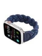 Elastic Woven Design Watch Band Replacement Watch Strap for Apple Watch Ultra 49mm / Ultra 2 49mm / Series 9 45mm / SE (2023) 44mm / Series 8 / 7 45mm 6 / 5 / 4 / SE / SE (2022) 44m / Series 3 / 2 / 1 42mm - Dark Blue