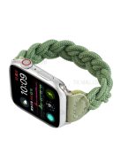 Elastic Woven Design Watch Band Replacement Watch Strap for Apple Watch Ultra 49mm / Ultra 2 49mm / Series 9 45mm / SE (2023) 44mm / Series 8 / 7 45mm 6 / 5 / 4 / SE / SE (2022) 44m / Series 3 / 2 / 1 42mm - Green