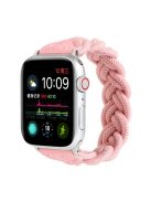 Elastic Woven Design Watch Band Replacement Watch Strap for Apple Watch Ultra 49mm / Ultra 2 49mm / Series 9 45mm / SE (2023) 44mm / Series 8 / 7 45mm 6 / 5 / 4 / SE / SE (2022) 44m / Series 3 / 2 / 1 42mm - Pink