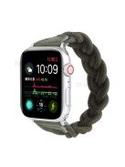 Elastic Woven Watch Band Replacement for Apple Watch Series 10 42mm / 9 8 7 41mm / 6 5 4 SE SE (2022) SE (2023) 40mm / 3 2 1 38mm - Army Green