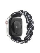 Elastic Woven Watch Band Replacement for Apple Watch Series 10 42mm / 9 8 7 41mm / 6 5 4 SE SE (2022) SE (2023) 40mm / 3 2 1 38mm - Black / White Camouflage