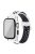 Electroplating Cover + Tempered Glass Film + Silicone Watchband for Apple Watch SE 40mm/Series 6 40mm/5 40mm/4 40mm - White/Black/White+Black