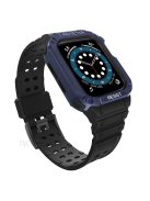 Electroplating One-Piece Soft TPU Smart Watch Replacement Strap for Apple Watch Series 10 42mm / 9 8 7 41mm / 6 5 4 SE SE (2022) SE (2023) 40mm / 3 2 1 38mm - Black / Blue